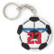 Sports Team Black White Soccer Ball Keychain
