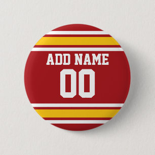Sports Team Football Jersey Custom Name Number 6 Cm Round Badge