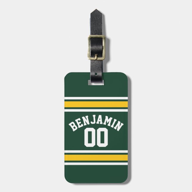 Sports Team Football Jersey Custom Name Number Luggage Tag (Front Vertical)