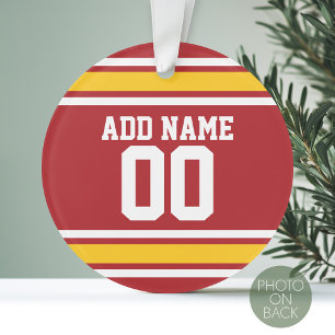 Sports Team Football Jersey Custom Name Number Ornament
