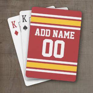 Sports Team Football Jersey Custom Name Number Playing Cards