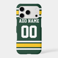 Sports Team Football Jersey Green Name Number