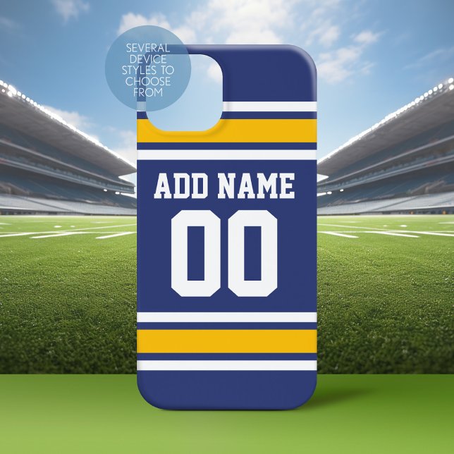 Sports Team Jersey with Custom Name and Number Case-Mate iPhone Case (Personalized Phone Case with a Football Jersey Stripe Design)