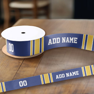 Sports Team Jersey with Custom Name and Number Satin Ribbon