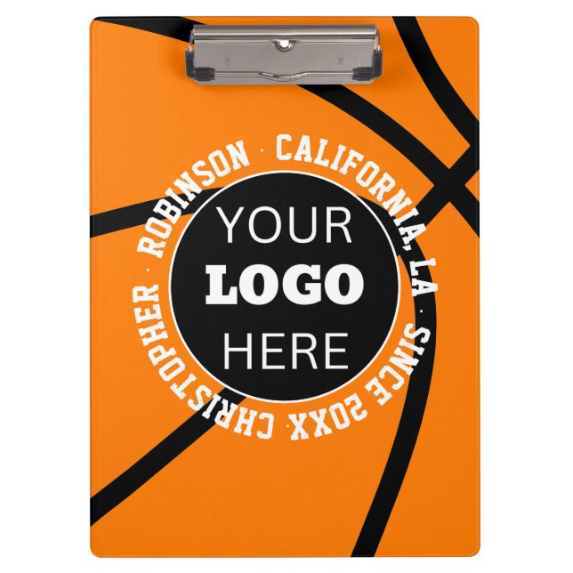 Sports Team Logo & Custom Text Clipboard (Front)