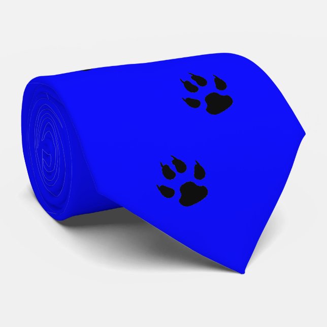 Sports Team Mascot Paw Print Necktie ANY COLOR (Rolled)