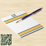 Sports Team Name Green & Gold with White Stripes Notepad<br><div class="desc">Sports Team Name Green & Gold with White Stripes Notepad. Personalise this template with your team name and even edit it to change stripe colours or more. If you want custom-coloured stripes,  please contact Sandy at admin@giftsyoutreasure.com</div>