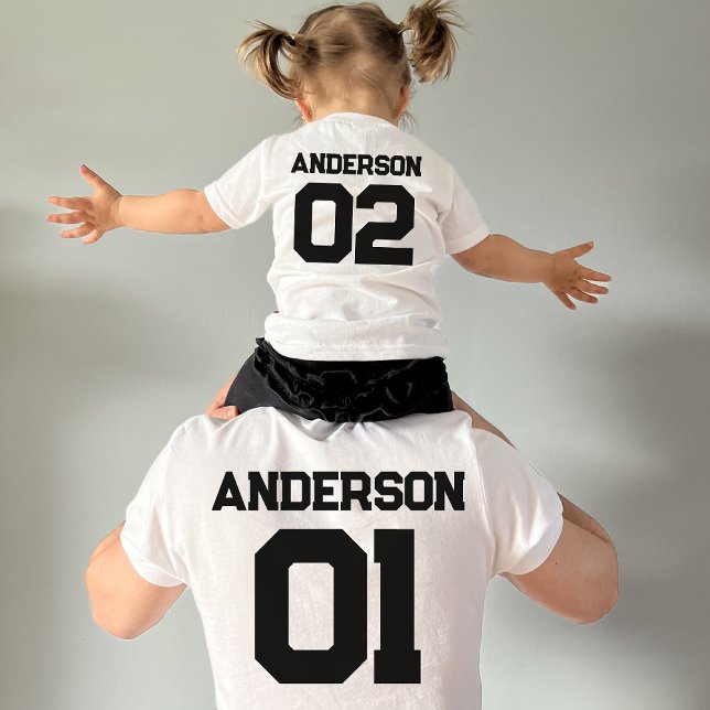 Sports Team Name Number Child Father Matching T-Shirt (Creator Uploaded)