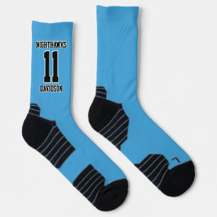 Sports Team Number Name Light Blue Soccer Socks