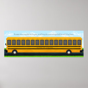 Sports Team on School Bus 16 Photo Custom Keepsake Poster