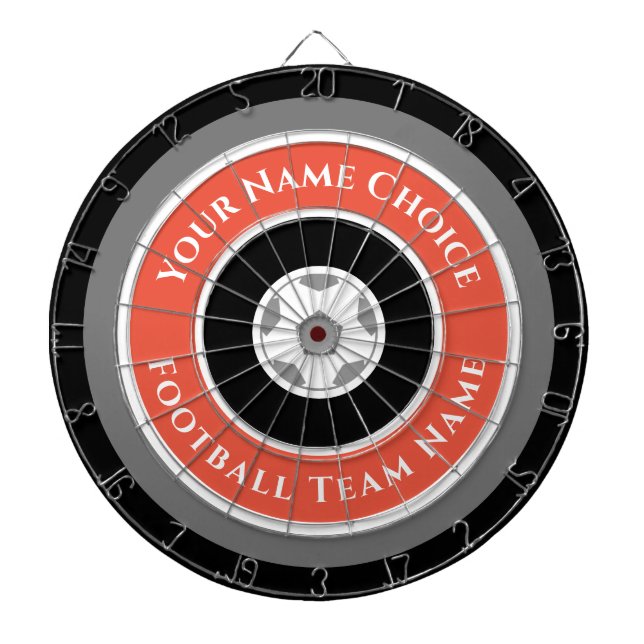 Sports Team Personalised in Gold Orange Dartboard (Front)