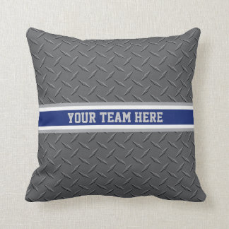 Sports Team Pride - Blue, White & Grey Metal Throw Cushion