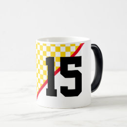 Sports Team Red Gold Black Player Number Age Fun Magic Mug