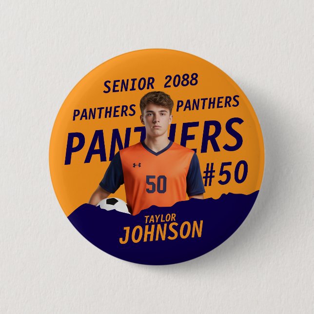 Sports Team Senior Night Editable Color Button (Front)