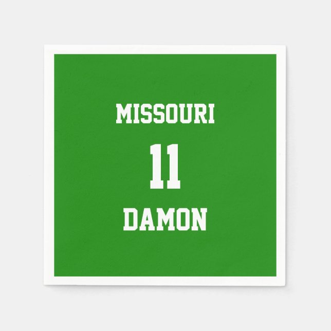 Sports Team Your Own India Green Paper Napkins (Front)