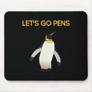 Sports Tee#39;s Lets Go Pens Funny Hockey Penguins Mouse Mat