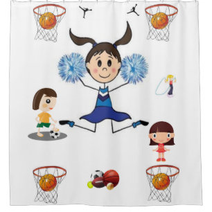 Sports teenager and girls shower curtain