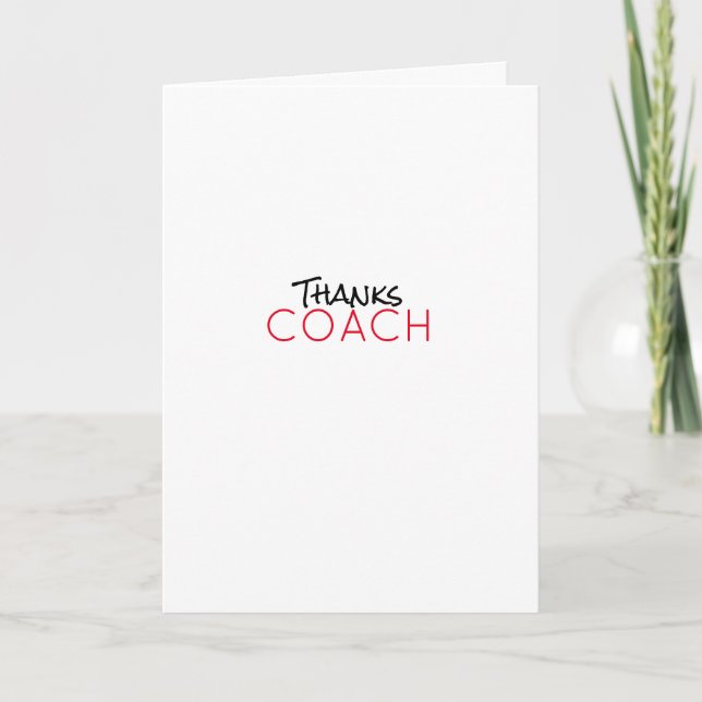 Sports THANKS COACH Team colours Modern  Card (Front)