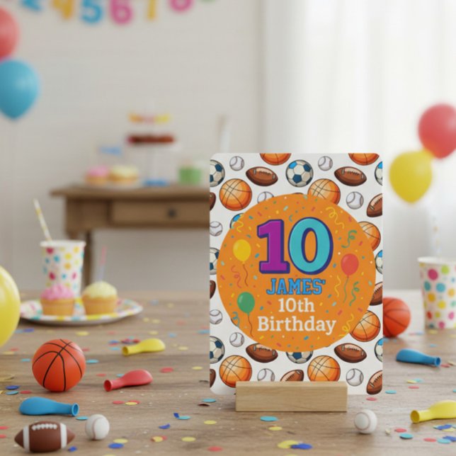 Sports Theme 10th Birthday Invitation (Creator Uploaded)