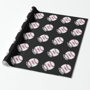 Sports Theme   Baseball Birthday Personalised Name Wrapping Paper