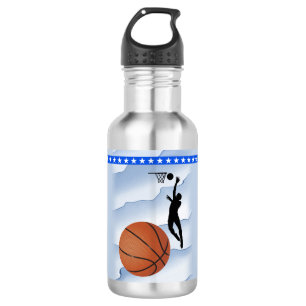 Sports Theme Basketball ball and player 532 Ml Water Bottle