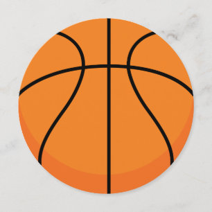 Sports Theme Basketball Party Invitation