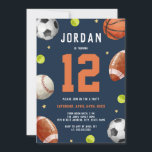 Sports Theme Boys Birthday Party  Invitation<br><div class="desc">More Fun Theme Birthday Invitations Themes in the Little Bayleigh Store!</div>