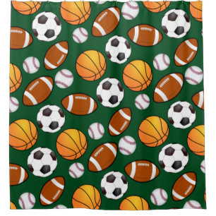 Sports theme Kids Bathroom Shower Curtain