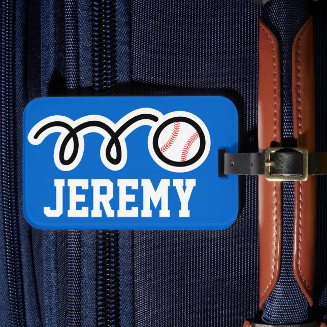 Sports theme luggage tag | baseball design (Front Insitu 4)