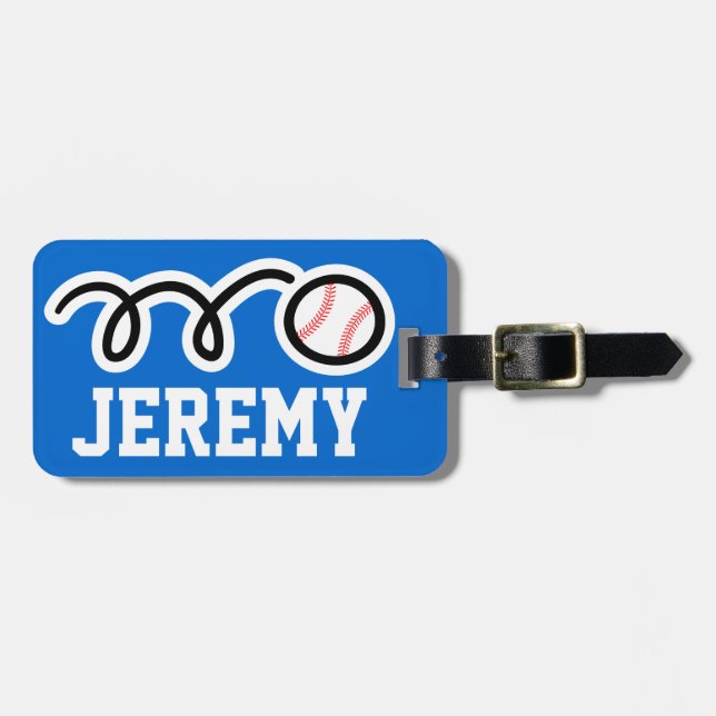 Sports theme luggage tag | baseball design (Front Horizontal)