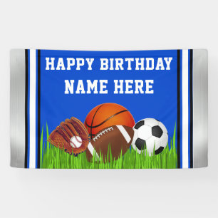 Sports Themed Birthday Decorations, Sports Banner