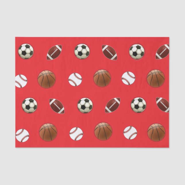 Sports Themed Gift Tissue Paper (Front)