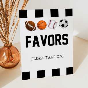 Sports Themed Party Favours Table Pedestal Sign