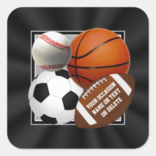 Sports Themed Stickers for Favours, Envelopes, etc