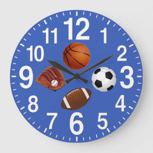Sports Themed Wall Clocks in YOUR COLOR