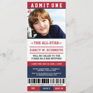 Sports Ticket Bar Mitzvah Invites