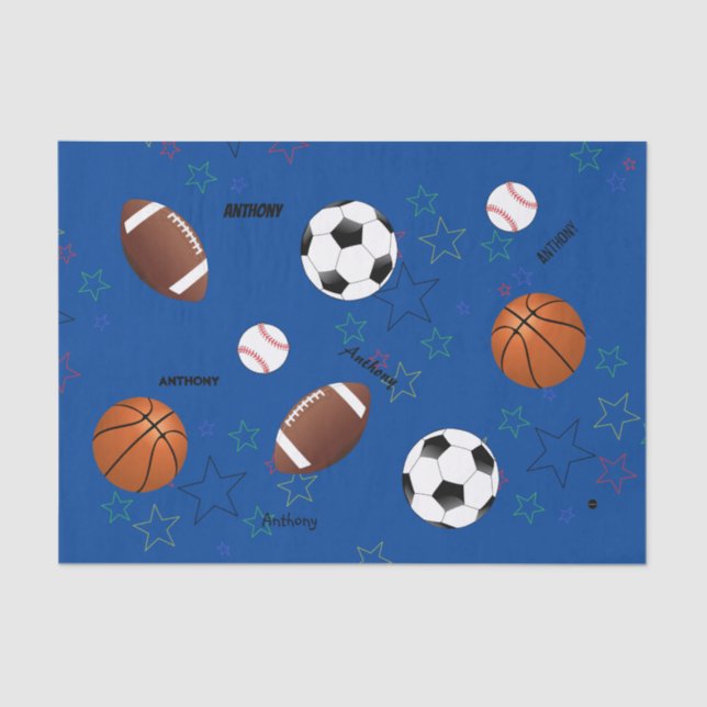Sports Tissue Paper with Stars & name HAMbyWG (Front)