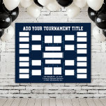 Sports Tournament Bracket - 16 Teams - Navy Poster<br><div class="desc">Add the name or your office pool or tourney. Keep track of the team championship in style. This bracket starts with 16 teams. Other configurations available.</div>