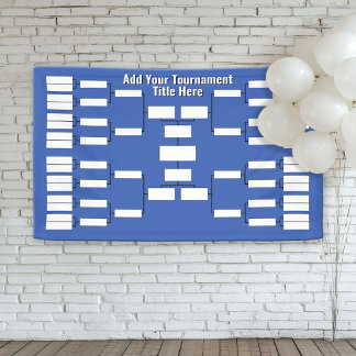 Sports Tournament Bracket - 32 Teams - Blue Banner