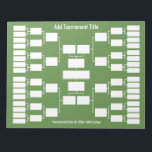 Sports Tournament Bracket - 32 teams Notepad<br><div class="desc">Add the tournament title or the name or your office pool. Keep track of the soccer or basketball championship in style. This bracket starts with 32 teams. Other configurations available.</div>