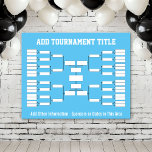 Sports Tournament Bracket - Blue 32 teams Poster<br><div class="desc">Add the tournament title or the name or your office pool. Keep track of the soccer or basketball championship in style. This bracket starts with 32 teams. Other configurations available.</div>