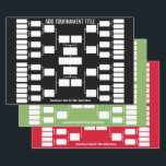 Sports Tournament Bracket for 32 Team Start Wrapping Paper Sheet<br><div class="desc">Add the tournament title or the name or your office pool. Keep track of the soccer or basketball championship in style. This bracket starts with 32 teams. Other configurations available.</div>