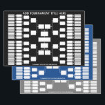 Sports Tournament Bracket for 64 Team Start Wrapping Paper Sheet<br><div class="desc">Add the tournament title or the name or your office pool. Keep track of the soccer or basketball championship in style. This bracket starts with 32 teams. Other configurations available.</div>