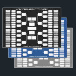 Sports Tournament Bracket for 64 Team Start Wrapping Paper Sheet<br><div class="desc">Add the tournament title or the name or your office pool. Keep track of the soccer or basketball championship in style. This bracket starts with 32 teams. Other configurations available.</div>