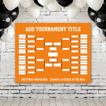 Sports Tournament Bracket - Orange 32 teams Poster<br><div class="desc">Add the tournament title or the name or your office pool. Keep track of the soccer or basketball championship in style. This bracket starts with 32 teams. Other configurations available.</div>