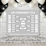 Sports Tournament Bracket - Silver Gray 32 teams Poster<br><div class="desc">Add the tournament title or the name or your office pool. Keep track of the soccer or basketball championship in style. This bracket starts with 32 teams. Other configurations available.</div>