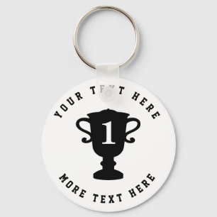 Sports trophy cup award keychain with custom text