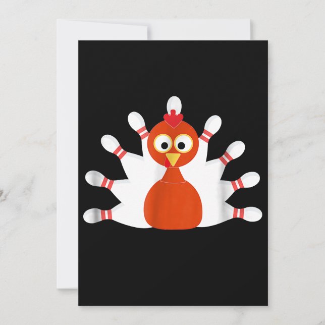sports turkey and bowling  -  thanksgiving save the date (Front)