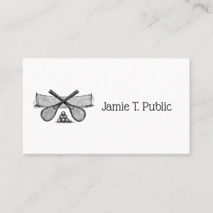 Sports Vintage Tennis Net, Crossed Racquets, Balls Business Card