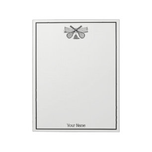 Sports Vintage Tennis Net, Crossed Racquets, Balls Notepad